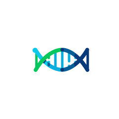 DNA helix colorful icon for genetics, science and healthcare design