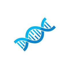 DNA helix blue icon for science, healthcare and biotechnology design