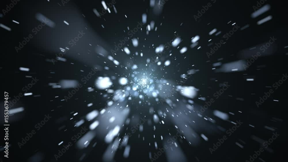 Aufkleber abstract elegant background with clean glowing dust particles flying towards camera. seamless loopin