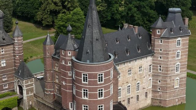 Schloss Merode, Merode Castle, Aerial view of the facility at Merode, Germany.