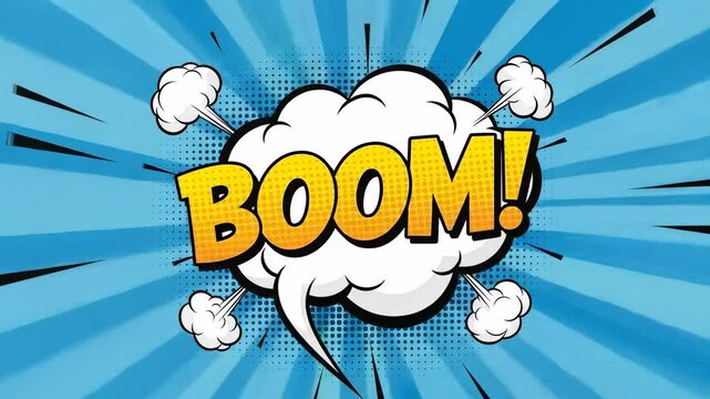 Vibrant comic book style explosion graphic design illustration