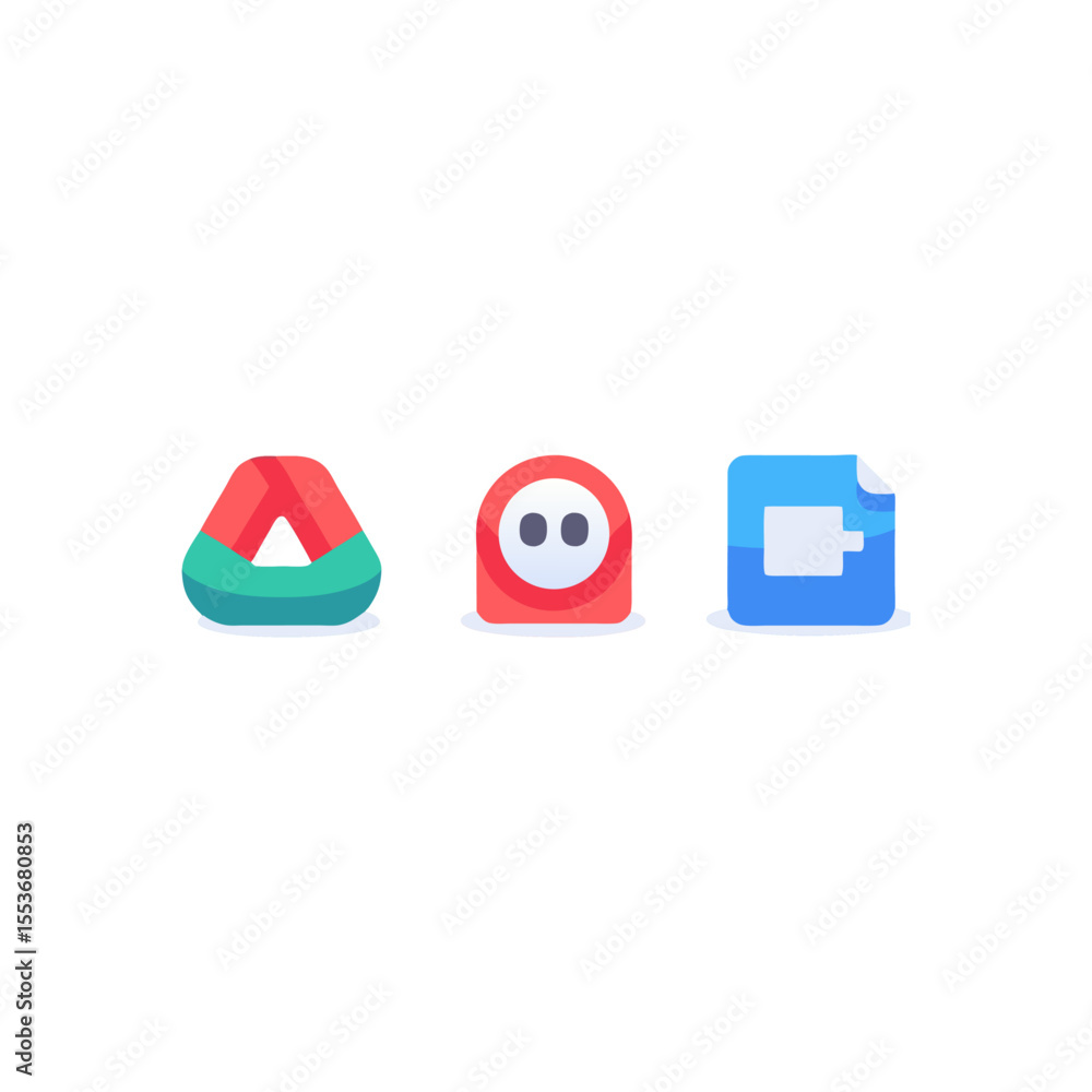 Poster colorful icons representing cloud storage services and file management applications in modern flat d