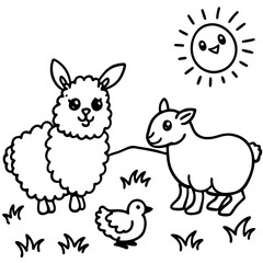  lamb chick and bunny a little lamb a yellow chi