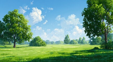 Summer landscape, bright day