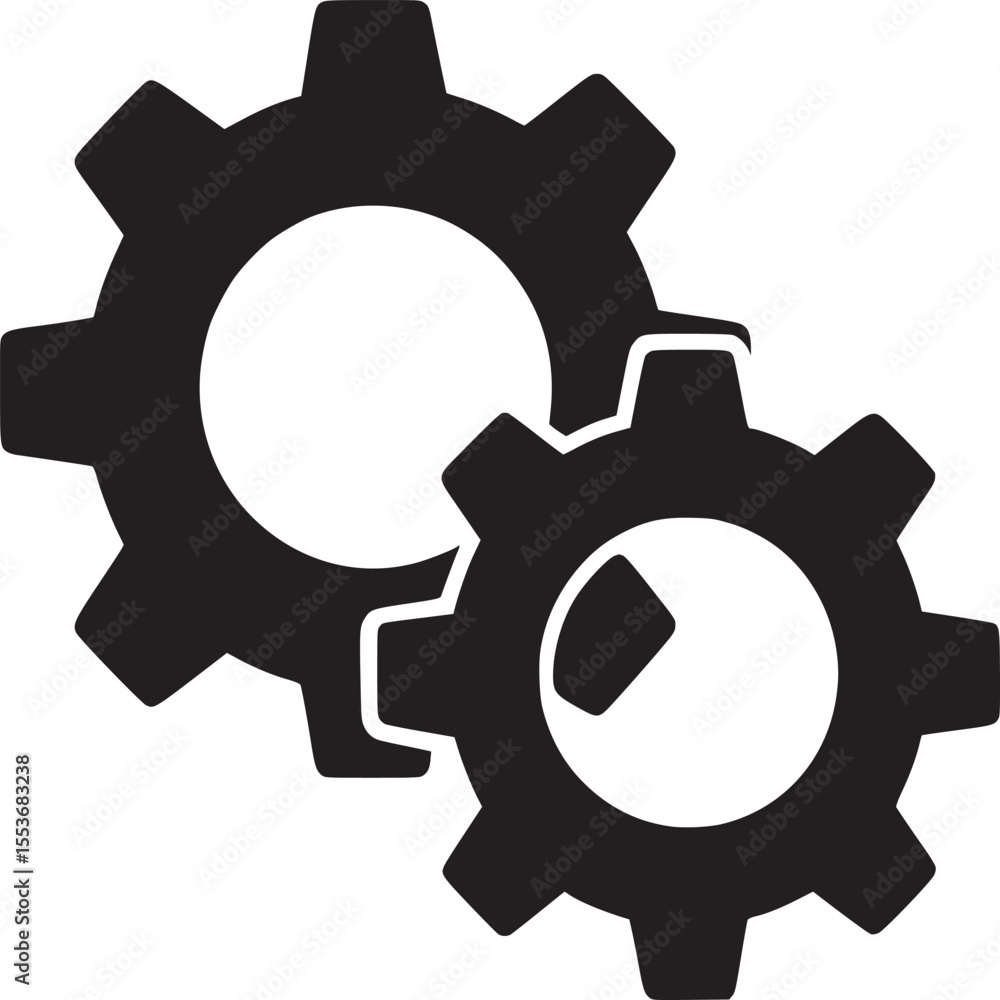 Poster gear mechanism vector graphic for engineering and technology concepts and design elements isolated o