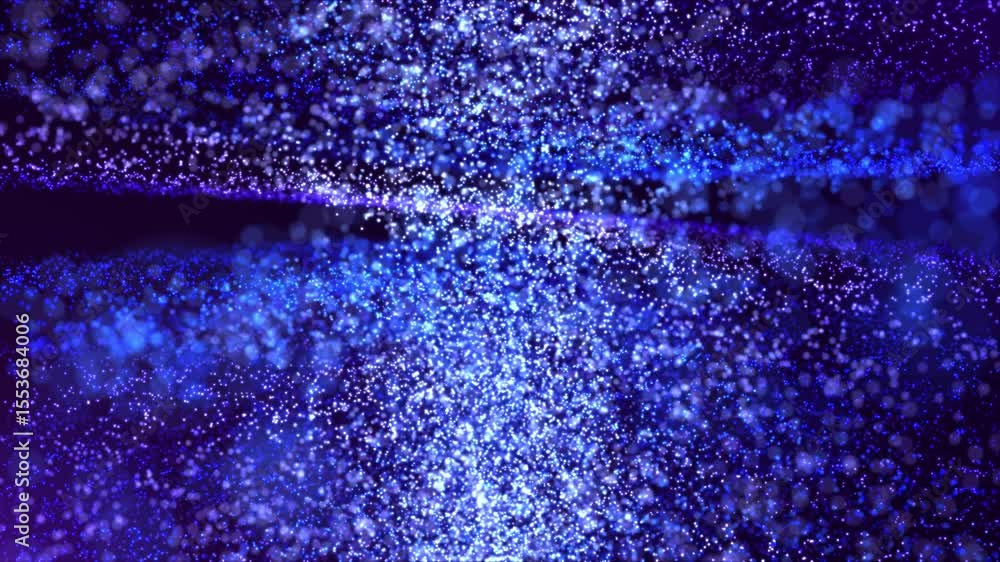 Poster abstract background with colorful wavy particles, digital purple waves. seamless loop video 4k