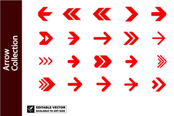 A collection of various black arrow icons pointing in different directions on a white background plain image
