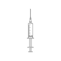 Syringe line icon for medical healthcare and vaccination design