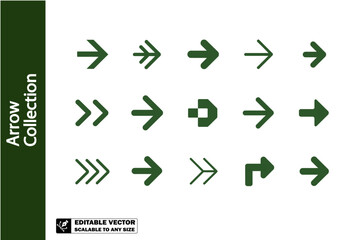 A collection of various black arrow icons pointing in different directions on a white background