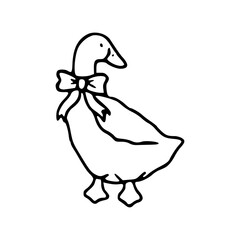 charming goose with ribbon doodle
