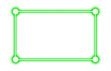 Lime Green neon rectangle shape frame. Vivid glowing neon border isolated on transparent background. Shine glow light electric green neon sign frame. Banner, Mockup, presentation, Design element, PNG