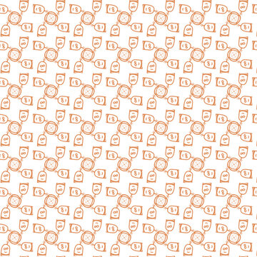 Abstract-Cartoon-Figure-Pattern-Orange