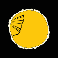 Torn Yellow Circle Paper Texture Background