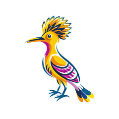 Obraz premium Colorful hoopoe bird with detailed feathers in vibrant design 