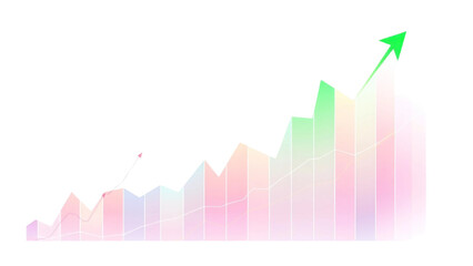 Transparent or png stock market investment trading graph growth.Trade business analytics graph and financial chart.