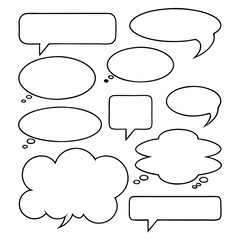 Collection of Blank Speech Bubbles for Comics and Design