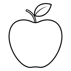 Apple outline vector on white background.