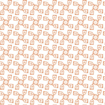 Abstract-Cartoon-Figure-Pattern-Orange