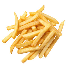 french fries on white background