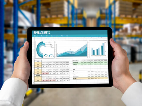 Spreadsheet document information financial startup concept. data and graphs in spreadsheet documents for online analysis project dashboard accounting digital snugly - Powered by Adobe