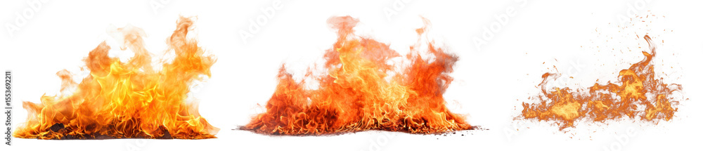 Poster png dynamic fiery explosion elements, element set on transparent background