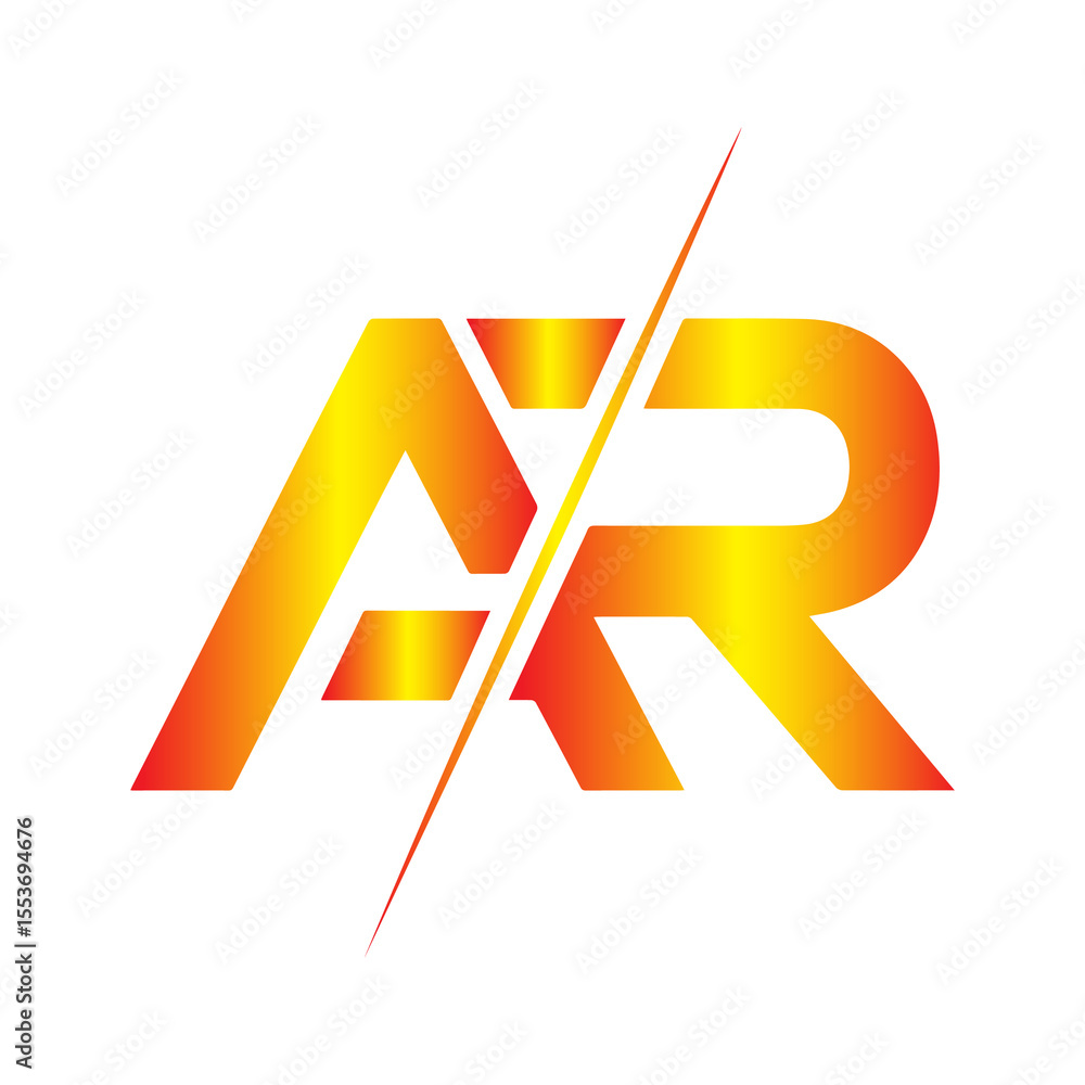 Fototapete modern abstract ar monogram logo with a vibrant gradient and sharp dividing line