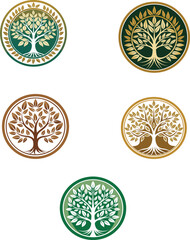 set of vector christmas trees