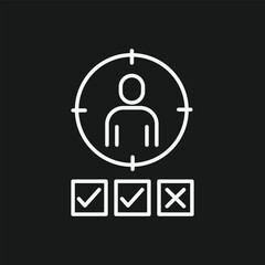 Target Audience Analysis and Candidate Recruitment Icon for Customer Segmentation, Lead Scoring, and Human Resources Vetting