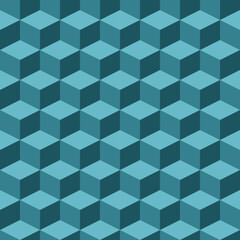 Blue tiles seamless geometric pattern with, vector illustration for design 