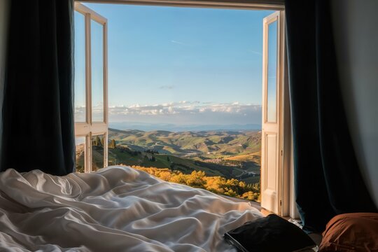 Fototapeta view from the window in the morning
