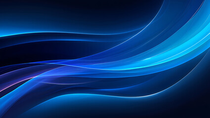 Abstract Blue Wave Background: Serene, Glowing Curves, Digital Art, Technology Concept