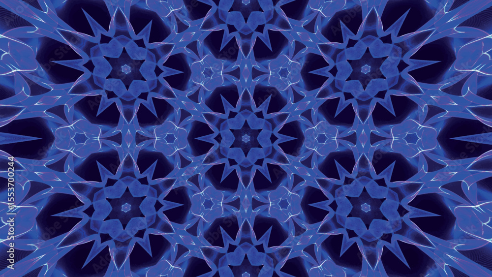 Aufkleber an abstract blue light kaleidoscope pattern designed for maximum visual impact with vibrant resonanc
