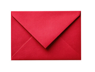 A closed red envelope with textured paper isolated on transparent background