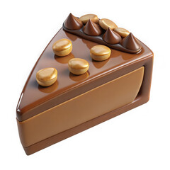 Triangular Slice Chocolate Cheesecake Caramel Topping