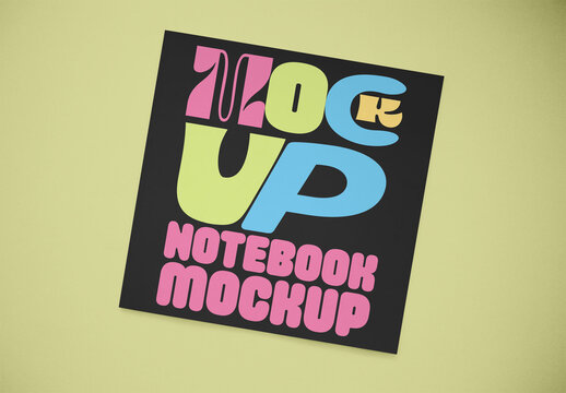 Mockup Design of a Customizable Notebook Cover. Background color change available.