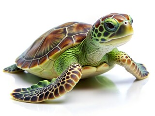 Fototapeta premium An isolated baby sea turtle on white background