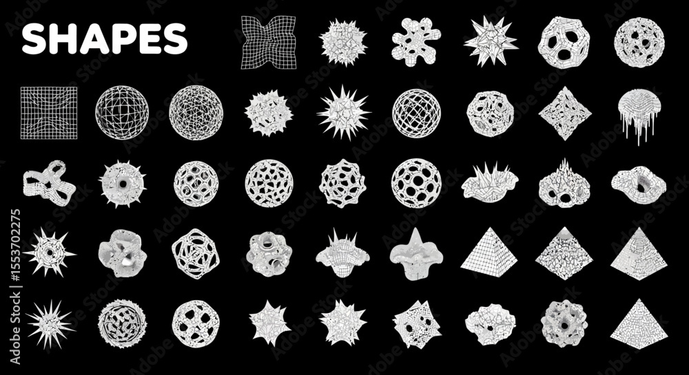 Poster collection of geometric shapes abstract designs and patterns for art and design projects