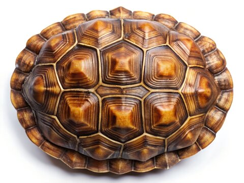 Detailed view of a turtle shell, isolated on white background