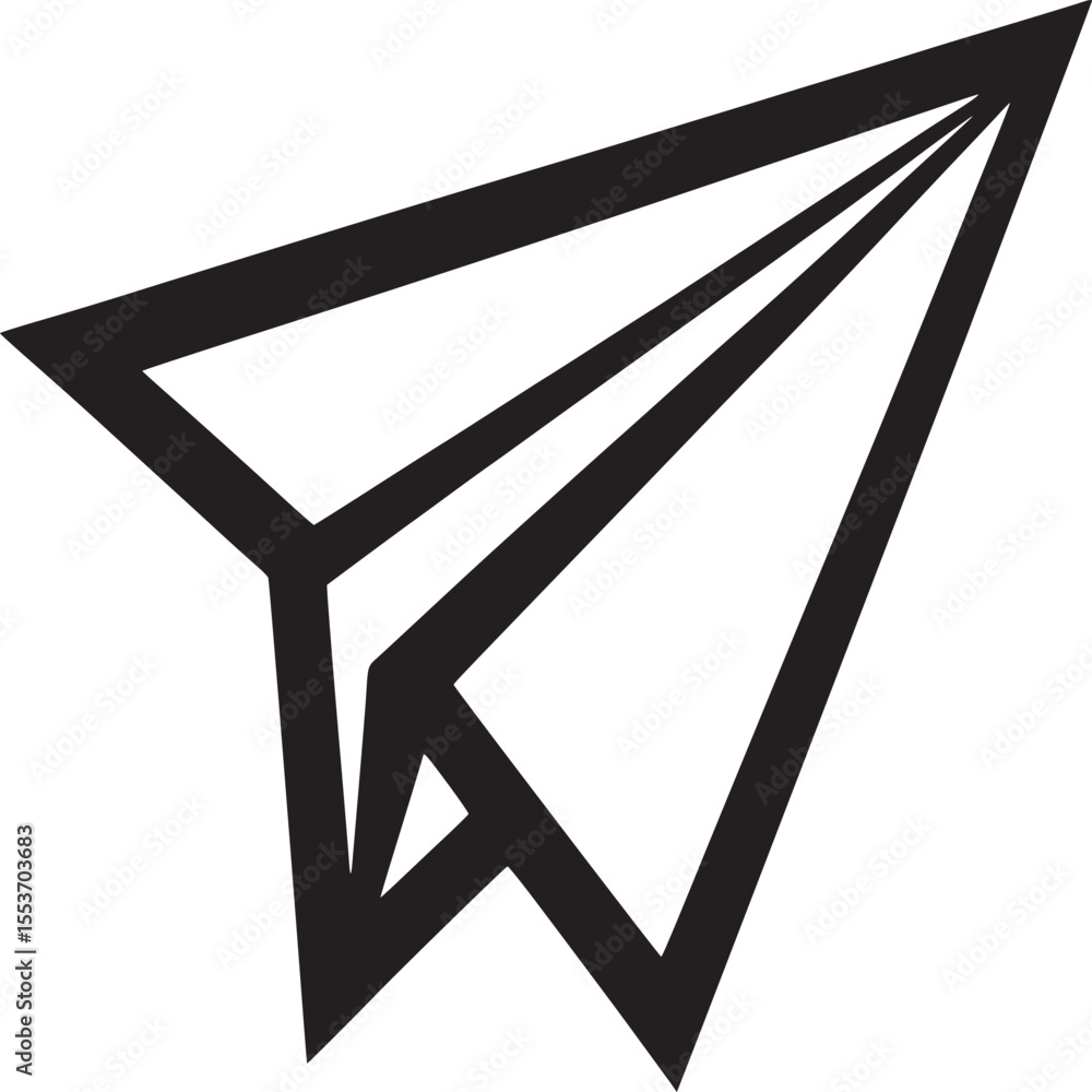 Poster paper airplane icon vector illustration symbol of travel and sending message minimalist design conce