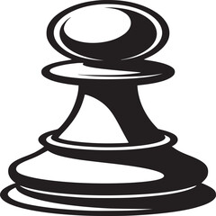 Isolated pawn chess piece illustration vector design for strategic board game and competition concept on transparent background silhouette