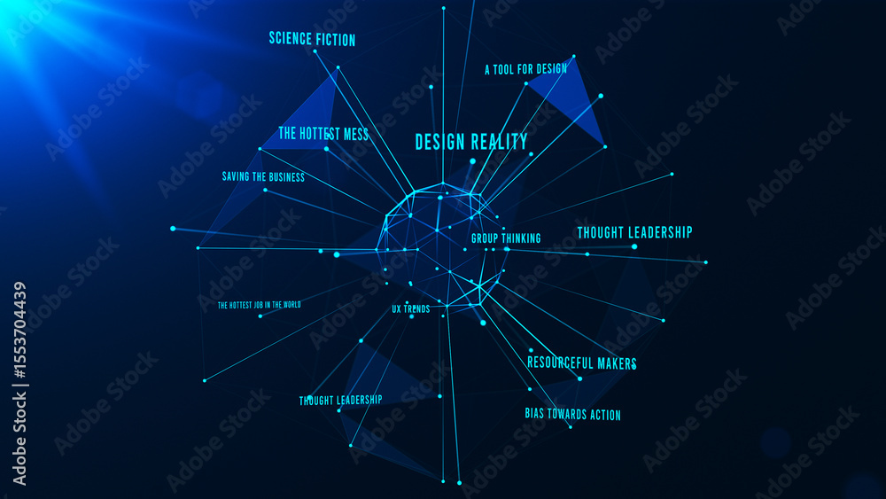 Poster a futuristic and innovative, high-tech visual representation illustrating a global network that show