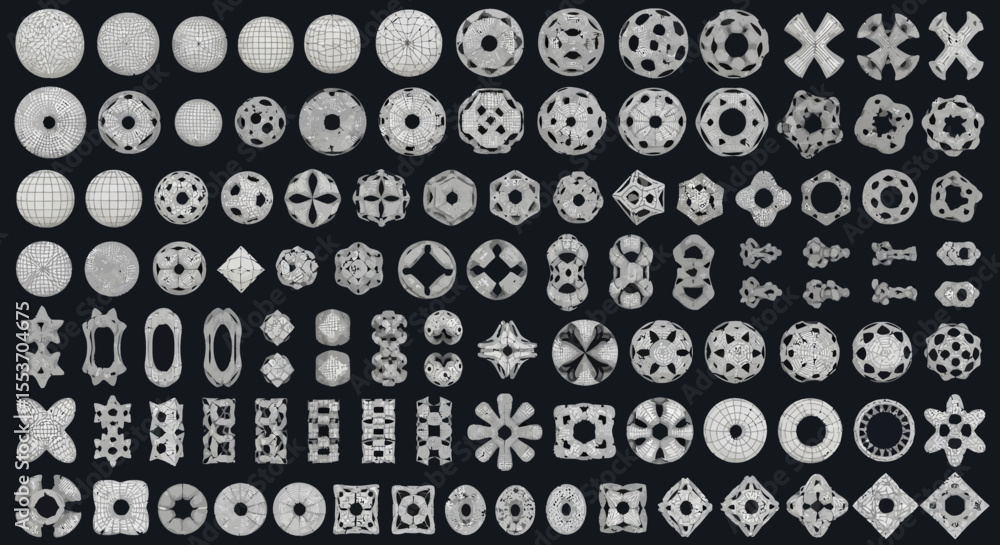 Poster collection of ornamental geometric patterns vector designs for art and design projects