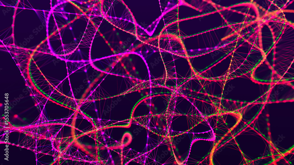Poster abstract background with connecting dots and lines. neural connections. network connection structure