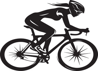 Naklejka premium silhouette of a woman riding a bicycle