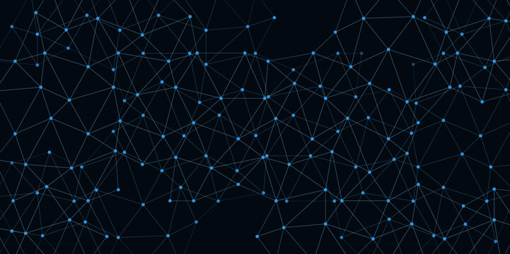 Futuristic digital with particles Vector illustration for your design. Abstract Low Polygon Network connection structure's-fi network shape. Abstract simple blue line triangle pattern geometric