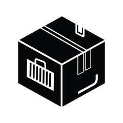 Shipping Parcel Container Vector Illustration, Isometric Shipping Container Vector for Global Logistics and Delivery, Delivery Cardboard Box Parcel Container Vector Icon