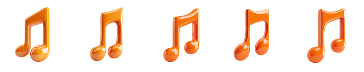 PNG music note, element set on transparent background
