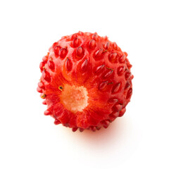 Wild strawberry isolated on white background.