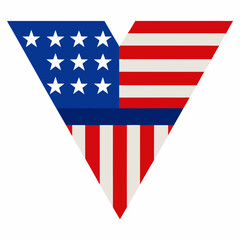 Fototapeta premium American flag v shaped patriotic design