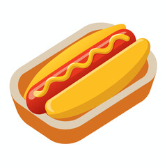 Hot dog in a tray a simple illustration